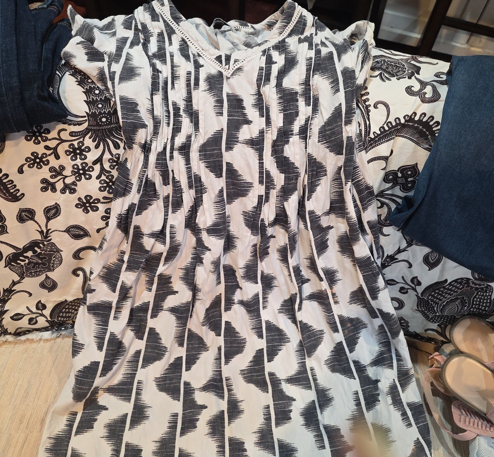 Sonoma Black and White Maxi Dress with Abstract Print